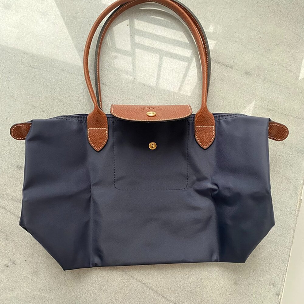 Longchamp Navy Foldable Double Handle Tote